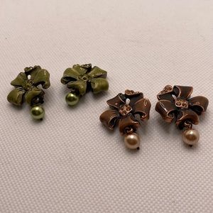 Vintage Babylone Clip Earrings Lot of 2 Pairs